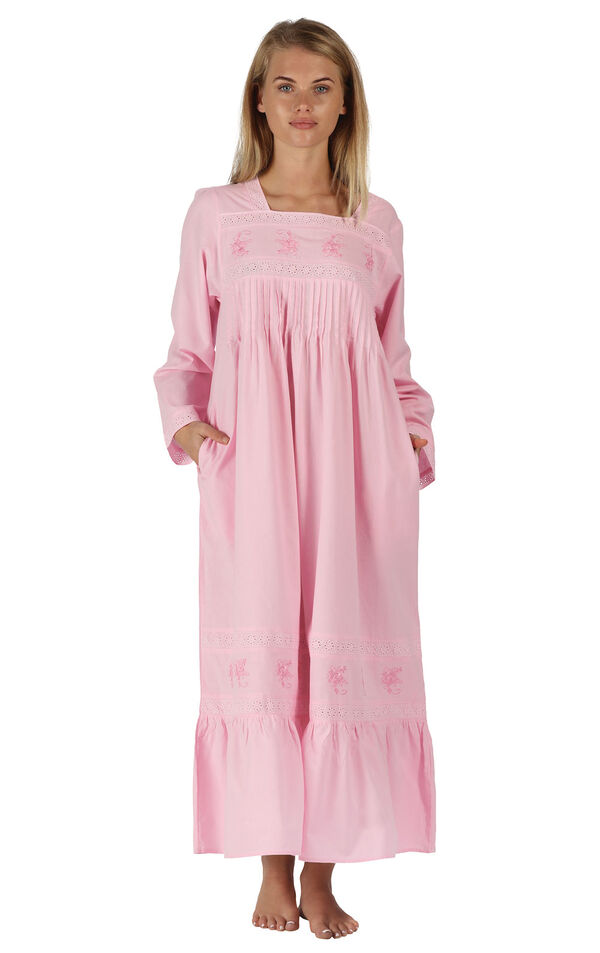 Model wearing Violet Nightgown - Pink