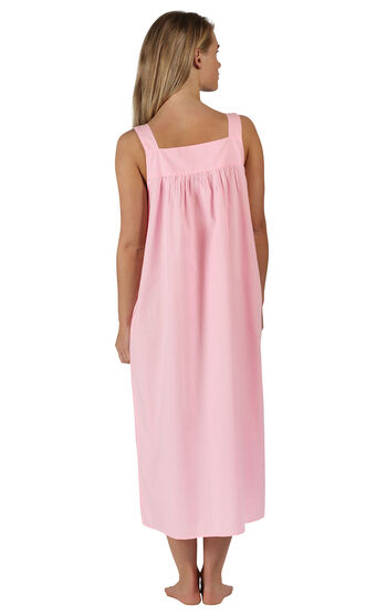 Meghan - Victorian Sleeveless Cotton Nightgown - Pink