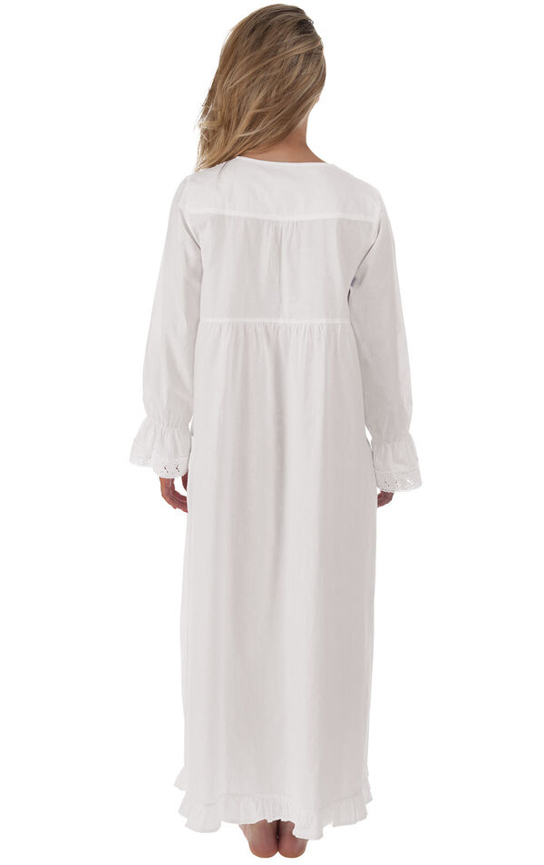 Model wearing Isabella Nightgown - White