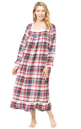 Martha - Victorian Long Sleeve Cotton Flannel Nightgown image number 1